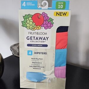 Fruit of the Loom 4 Pack Girls Getaway Collection Hipsters - Sz M, Various Color
